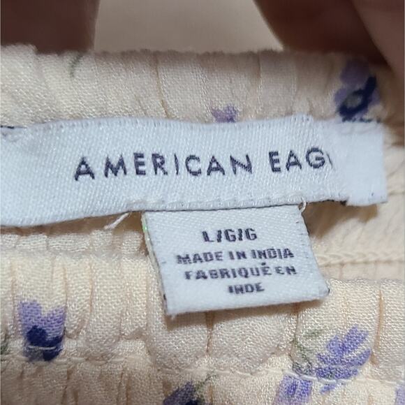 American Eagle Women's Floral Long Sleeve Smocked Romper Size L - Picture 2 of 7